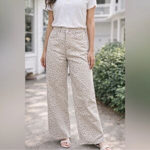 ONESO Mid-low Rise Baggy Jeans Stretch Wide Leg Leopard Print Size 30 | NWT | A1